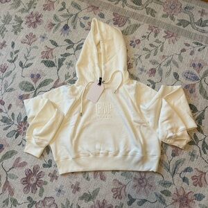 GAP White Cropped Hoodie